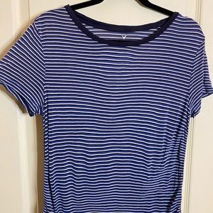 American Eagle Soft & Sexy Striped Cropped Tee